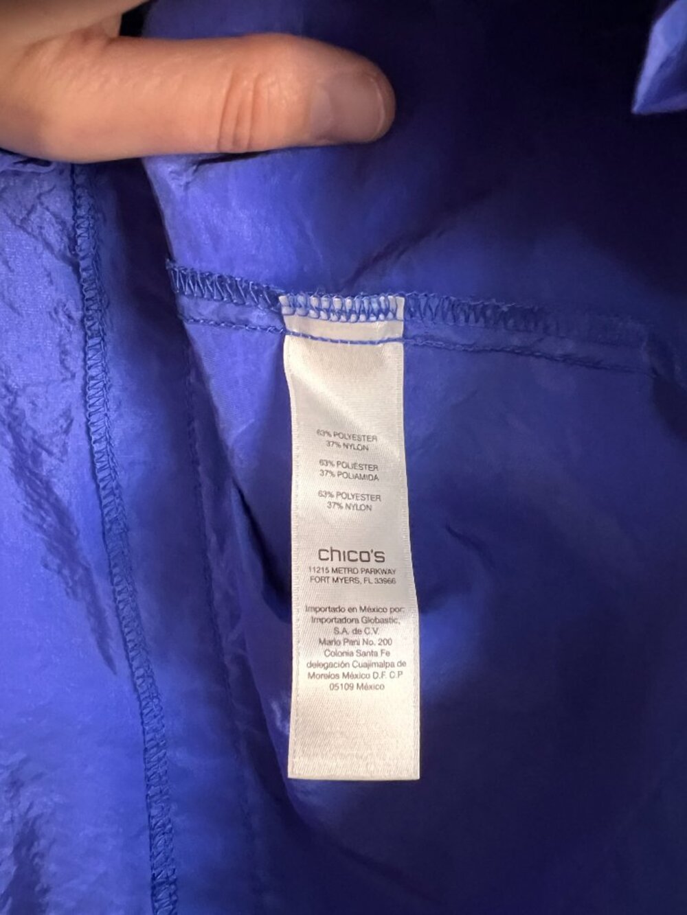 Chico's Zenergy Blue Lightweight Zip-Up Jacket - Picture 7 of 7